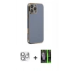 MARSİLYAN™- iPhone 16 Pro Max Kılıf Yankı Serisi - Şeffaf 360 Full Body Arka Koruyucu + Pers Alüminyum Kamera Lens - GS