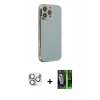 MARSİLYAN™- iPhone 16 Pro Max Kılıf Yankı Serisi - Şeffaf 360 Full Body Arka Koruyucu + Pers Alüminyum Kamera Lens - GS