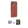 MARSİLYAN™- iPhone 16 Pro Max Kılıf Yankı Serisi - Şeffaf 360 Full Body Arka Koruyucu + Pers Alüminyum Kamera Lens - GI