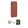 MARSİLYAN™- iPhone 16 Pro Max Kılıf Yankı Serisi - Şeffaf 360 Full Body Arka Koruyucu + Pers Alüminyum Kamera Lens - GS