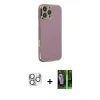MARSİLYAN™- iPhone 16 Pro Max Kılıf Yankı Serisi - Şeffaf 360 Full Body Arka Koruyucu + Pers Alüminyum Kamera Lens - GS