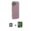 MARSİLYAN™- iPhone 16 Pro Max Kılıf Yankı Serisi - Şeffaf 360 Full Body Arka Koruyucu + PVD Metal Kamera Lens - SH