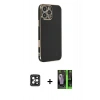 MARSİLYAN™- iPhone 16 Pro Max Kılıf Yankı Serisi - Şeffaf 360 Full Body Arka Koruyucu + PVD Metal Kamera Lens - SH