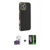 MARSİLYAN™- iPhone 16 Pro Max Kılıf Yankı Serisi - Şeffaf 360 Full Body Arka Koruyucu + Bilvis Titan Kamera Lens - SH