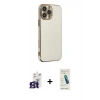 MARSİLYAN™- iPhone 16 Pro Max Kılıf Yankı Serisi - Şeffaf Pasifik Cam Ekran Koruyucu + Bilvis Titan Kamera Lens - TMGI