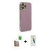 MARSİLYAN™- iPhone 16 Pro Max Kılıf Yankı Serisi - Şeffaf Pasifik Cam Ekran Koruyucu + Raze Metal Kamera Lens - CLTM