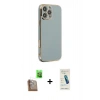 MARSİLYAN™- iPhone 16 Pro Max Kılıf Yankı Serisi - Şeffaf Pasifik Cam Ekran Koruyucu + Raze Metal Kamera Lens - CLTM