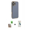 MARSİLYAN™- iPhone 16 Pro Max Kılıf Yankı Serisi - Şeffaf Pasifik Cam Ekran Koruyucu + Raze Metal Kamera Lens - CLTM