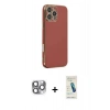 MARSİLYAN™- iPhone 16 Pro Max Kılıf Yankı Serisi - Şeffaf Pasifik Cam Ekran Koruyucu + Pers Alüminyum Kamera Lens - GI
