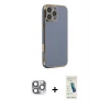 MARSİLYAN™- iPhone 16 Pro Max Kılıf Yankı Serisi - Şeffaf Pasifik Cam Ekran Koruyucu + Pers Alüminyum Kamera Lens - GI