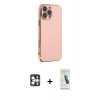 MARSİLYAN™- iPhone 16 Pro Max Kılıf Yankı Serisi - Şeffaf Pasifik Cam Ekran Koruyucu + PVD Metal Kamera Lens - GS