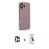 MARSİLYAN™- iPhone 16 Pro Max Kılıf Yankı Serisi - Şeffaf Pasifik Cam Ekran Koruyucu + PVD Metal Kamera Lens - GS