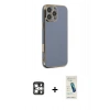 MARSİLYAN™- iPhone 16 Pro Max Kılıf Yankı Serisi - Şeffaf Pasifik Cam Ekran Koruyucu + PVD Metal Kamera Lens - GS