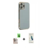 MARSİLYAN™- iPhone 16 Pro Max Kılıf Yankı Serisi - Şeffaf Pasifik Cam Ekran Koruyucu + Raze Metal Kamera Lens - NLGY