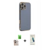 MARSİLYAN™- iPhone 16 Pro Max Kılıf Yankı Serisi - Şeffaf Pasifik Cam Ekran Koruyucu + Raze Metal Kamera Lens - NLGY