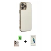 MARSİLYAN™- iPhone 16 Pro Max Kılıf Yankı Serisi - Şeffaf Pasifik Cam Ekran Koruyucu + Raze Metal Kamera Lens - NLGY