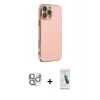 MARSİLYAN™- iPhone 16 Pro Max Kılıf Yankı Serisi - Şeffaf Pasifik Cam Ekran Koruyucu + Pers Alüminyum Kamera Lens - GS