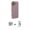 MARSİLYAN™- iPhone 16 Pro Max Kılıf Yankı Serisi - Şeffaf Pasifik Cam Ekran Koruyucu + Pers Alüminyum Kamera Lens - GI