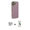MARSİLYAN™- iPhone 16 Pro Max Kılıf Yankı Serisi - Şeffaf Pasifik Cam Ekran Koruyucu + Pers Alüminyum Kamera Lens - GS