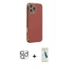 MARSİLYAN™- iPhone 16 Pro Max Kılıf Yankı Serisi - Şeffaf Pasifik Cam Ekran Koruyucu + Pers Alüminyum Kamera Lens - GS