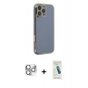 MARSİLYAN™- iPhone 16 Pro Max Kılıf Yankı Serisi - Şeffaf Pasifik Cam Ekran Koruyucu + Pers Alüminyum Kamera Lens - GS