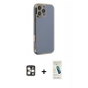 MARSİLYAN™- iPhone 16 Pro Max Kılıf Yankı Serisi - Şeffaf Pasifik Cam Ekran Koruyucu + PVD Metal Kamera Lens - GD