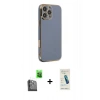 MARSİLYAN™- iPhone 16 Pro Max Kılıf Yankı Serisi - Şeffaf Pasifik Cam Ekran Koruyucu + Raze Metal Kamera Lens - SH