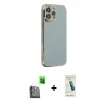 MARSİLYAN™- iPhone 16 Pro Max Kılıf Yankı Serisi - Şeffaf Pasifik Cam Ekran Koruyucu + Raze Metal Kamera Lens - SH