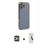 MARSİLYAN™- iPhone 16 Pro Max Kılıf Yankı Serisi - Şeffaf Pasifik Cam Ekran Koruyucu + PVD Metal Kamera Lens - SH