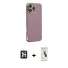 MARSİLYAN™- iPhone 16 Pro Max Kılıf Yankı Serisi - Şeffaf Pasifik Cam Ekran Koruyucu + PVD Metal Kamera Lens - SH