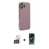 MARSİLYAN™- iPhone 16 Pro Max Kılıf Yankı Serisi - Siyah 360 Mat Full Body Arka Koruyucu + Bilvis Titan Kamera Lens - GS
