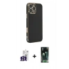 MARSİLYAN™- iPhone 16 Pro Max Kılıf Yankı Serisi - Siyah 360 Mat Full Body Arka Koruyucu + Bilvis Titan Kamera Lens - TMGI