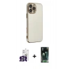 MARSİLYAN™- iPhone 16 Pro Max Kılıf Yankı Serisi - Siyah 360 Mat Full Body Arka Koruyucu + Bilvis Titan Kamera Lens - GS