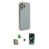 MARSİLYAN™- iPhone 16 Pro Max Kılıf Yankı Serisi - Siyah 360 Mat Full Body Arka Koruyucu + Çöl Titanyum Raze Metal Kamera Lens