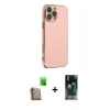MARSİLYAN™- iPhone 16 Pro Max Kılıf Yankı Serisi - Siyah 360 Mat Full Body Arka Koruyucu + Çöl Titanyum Raze Metal Kamera Lens