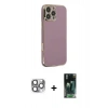 MARSİLYAN™- iPhone 16 Pro Max Kılıf Yankı Serisi - Siyah 360 Mat Full Body Arka Koruyucu + Pers Alüminyum Kamera Lens - GI