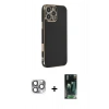 MARSİLYAN™- iPhone 16 Pro Max Kılıf Yankı Serisi - Siyah 360 Mat Full Body Arka Koruyucu + Pers Alüminyum Kamera Lens - GI
