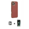 MARSİLYAN™- iPhone 16 Pro Max Kılıf Yankı Serisi - Siyah 360 Mat Full Body Arka Koruyucu + PVD Metal Kamera Lens - GS