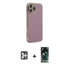 MARSİLYAN™- iPhone 16 Pro Max Kılıf Yankı Serisi - Siyah 360 Mat Full Body Arka Koruyucu + PVD Metal Kamera Lens - GS
