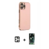 MARSİLYAN™- iPhone 16 Pro Max Kılıf Yankı Serisi - Siyah 360 Mat Full Body Arka Koruyucu + PVD Metal Kamera Lens - GS
