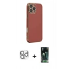 MARSİLYAN™- iPhone 16 Pro Max Kılıf Yankı Serisi - Siyah 360 Mat Full Body Arka Koruyucu + Pers Alüminyum Kamera Lens - GS