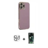 MARSİLYAN™- iPhone 16 Pro Max Kılıf Yankı Serisi - Siyah 360 Mat Full Body Arka Koruyucu + Pers Alüminyum Kamera Lens - GS