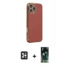 MARSİLYAN™- iPhone 16 Pro Max Kılıf Yankı Serisi - Siyah 360 Mat Full Body Arka Koruyucu + PVD Metal Kamera Lens - SH