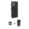 MARSİLYAN™- iPhone 16 Pro Max Kılıf Yankı Serisi - Siyah 360 Mat Full Body Arka Koruyucu + PVD Metal Kamera Lens - SH
