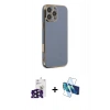 MARSİLYAN™- iPhone 16 Pro Max Kılıf Yankı Serisi - Siyah 3D Antistatik Cam Ekran Koruyucu + Bilvis Titan Kamera Lens - SH