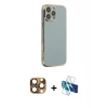 MARSİLYAN™- iPhone 16 Pro Max Kılıf Yankı Serisi - Siyah 3D Antistatik Cam Ekran Koruyucu + Pers Alüminyum Kamera Lens - CLTM