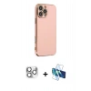 MARSİLYAN™- iPhone 16 Pro Max Kılıf Yankı Serisi - Siyah 3D Antistatik Cam Ekran Koruyucu + Pers Alüminyum Kamera Lens - GS