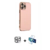 MARSİLYAN™- iPhone 16 Pro Max Kılıf Yankı Serisi - Siyah 3D Antistatik Cam Ekran Koruyucu + Pers Alüminyum Kamera Lens - GI