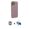 MARSİLYAN™- iPhone 16 Pro Max Kılıf Yankı Serisi - Siyah 3D Antistatik Cam Ekran Koruyucu + PVD Metal Kamera Lens - GS