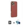 MARSİLYAN™- iPhone 16 Pro Max Kılıf Yankı Serisi - Siyah 3D Antistatik Cam Ekran Koruyucu + PVD Metal Kamera Lens - SH